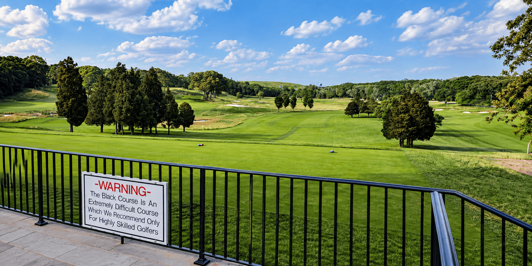 Bethpage Black warning sign
